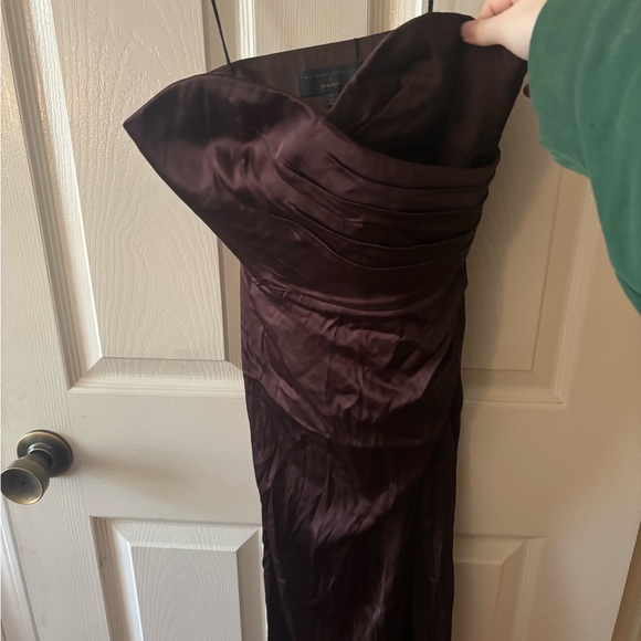 michael costello Chocolate Brown satin Gown - Picture 4 of 6